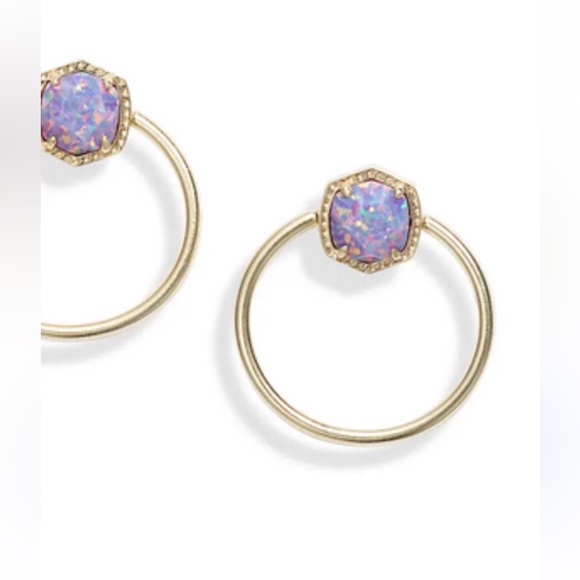 Kendra Scott Lavender Kyocera Davie Earrings - Picture 1 of 2
